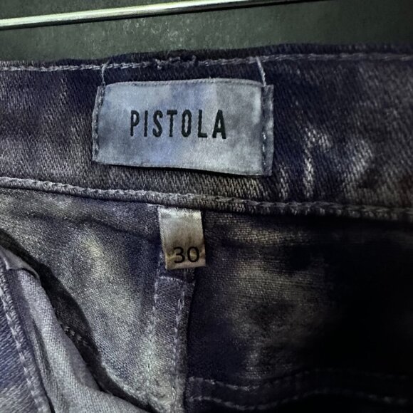 Pistola Distressed Shorts Hot Denim Blue Size 30 Tie Dye Purple Distress - Picture 3 of 5